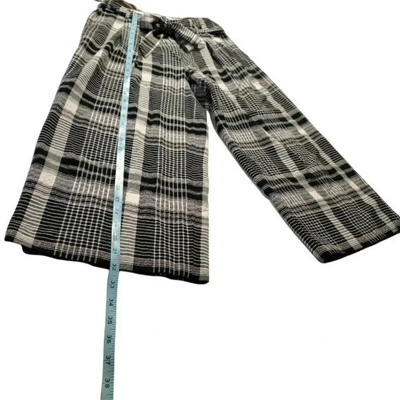 Anthroplologie Ett:Twa size 4 Plaid Black/White wide leg Casual cropped Pants - Picture 9 of 11